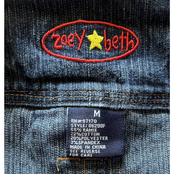 Zoey Beth Y2K Cutoff Denim Short Skirt Women's Blue Faded Medium Wash - Picture 2 of 3